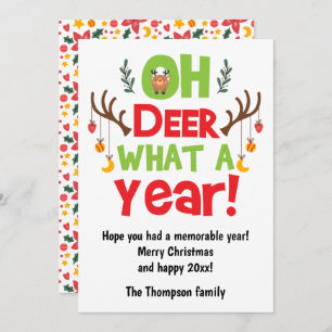 Oh Deer Wat een jaar 2024 Rendier Kerstmis Feestdagenkaart