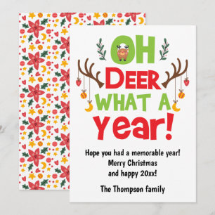 Oh Deer Wat een jaar 2025 Rendier Kerstmis Feestdagenkaart