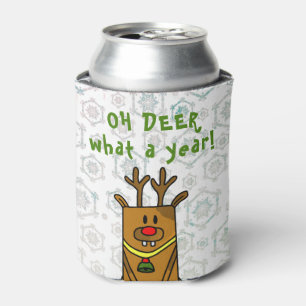 Oh Deer wat een jaar grappige tekening Snowflake Blikjeskoeler