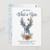 Oh Deer wat een jaar kerstfeestelijke groet Briefkaart (Voorkant / Achterkant)