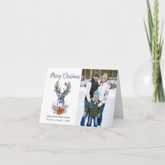 Oh Deer wat een jaar prettige kerst 2-fotokaart Kaart (Voorkant)