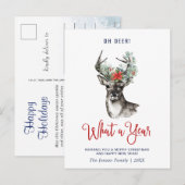 Oh Deer wat een jaar prettige kerstgroet Feestdagenkaart (Voorkant / Achterkant)