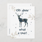 Oh Deer wat een jaar Quarantine Rustige Kerstmis Feestdagenkaart (Voorkant / Achterkant)