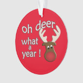 Oh Deer wat een jaar rendierkerst Ornament (voorkant)