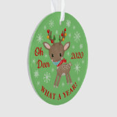Oh Deer wat een jaar rendiermaskergroen Ornament (voorkant)