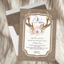 Oh Deer Watercolor Baby shower Invitation - Elegan