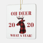 Oh Deer What a Year 2020 Buffalo Pset Keramisch Ornament (Links)