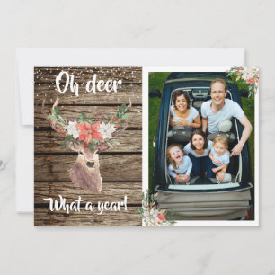 Oh Deer What a Year 2021 kerstfoto Feestdagenkaart