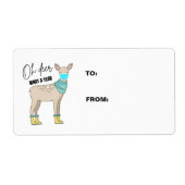 Oh Deer What A Year Christmas Cadeau Étiquette (Devant)