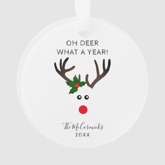 Oh Deer What A Year Funny Citation Reindeder Name (dos)