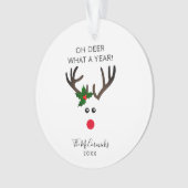 Oh Deer What A Year Funny Citation Reindeder Name (devant)