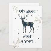 Oh Deer What A Year Quarantine 2020 Kerstmis Feestdagenkaart (Voorkant / Achterkant)