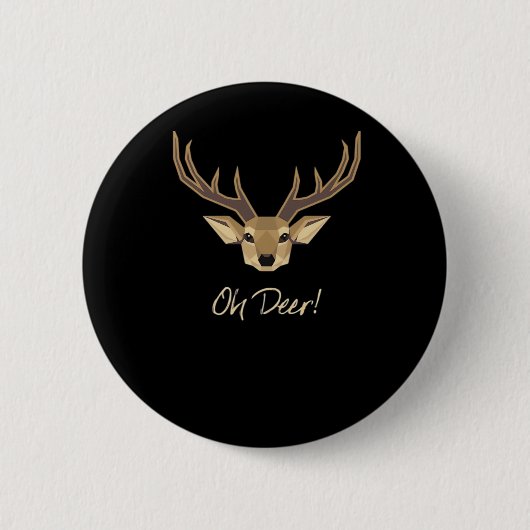 Oh Deer Whimsical Artistic Expression Ronde Button 5,7 Cm (Voorkant)