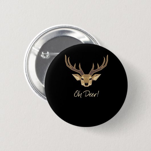 Oh Deer Whimsical Artistic Expression Ronde Button 5,7 Cm (Voorkant /achterkant)