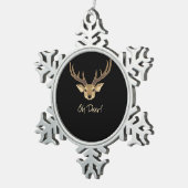 Oh Deer Whimsical Artistic Expression Tin Sneeuwvlok Ornament (Rechts)