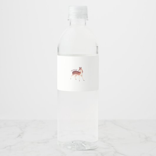 Oh Deer Whimsical Creative Design  Waterfles Etiket (Voorkant)