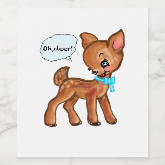 Oh Deer Whimsical Forest Vibe Wijn Etiket (Enkel label)