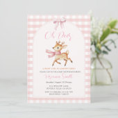 Oh Deer Winter Baby Girl Shower Invitation (Debout devant)