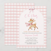 Oh Deer Winter Baby Girl Shower Invitation (Devant / Derrière)