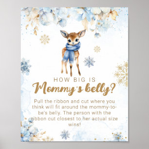 Oh Deer Winter Baby Jongen Douche Mama's Belly Gam Poster