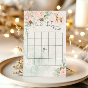 Oh Deer winter baby shower bingo spel