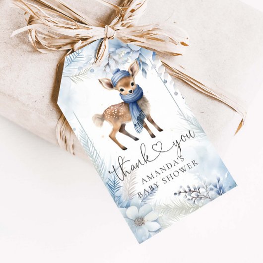 Oh Deer Winter Boy Baby shower Cadeaulabel