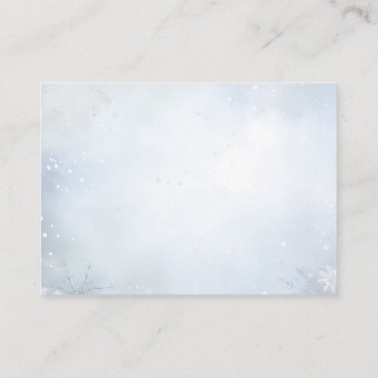 Oh Deer Winter Boy Baby shower Luier Raffle Informatiekaartje (Achterkant)