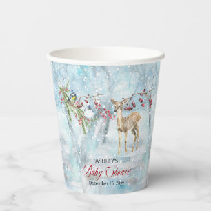 Oh Deer Woodland Animals Winter Boy Baby shower Pa Papieren Bekers