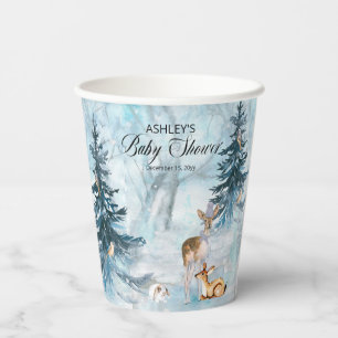 Oh Deer Woodland Animals Winter Boy Baby Shower Papieren Bekers