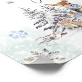 Oh Deer Woodland Animals Winter Kaarten en geschen Poster (Hoek)