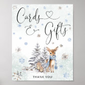 Oh Deer Woodland Animals Winter Kaarten en geschen Poster (Voorkant)
