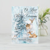 Oh Deer Woodland Animals Winter Merry Kerstry (Staand voorkant)
