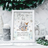 Oh Deer Woodland Animaux Winter Mom-osa Bar Poster