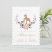 Oh Deer Woodland Baby Girl Shower Invitations (Debout devant)