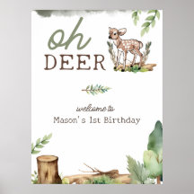 Oh Deer Woodland Baby Herten Verjaardag Welkomstbo
