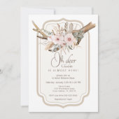 Oh Deer Woodland Baby shower Invitation - Boho Flo (Devant)