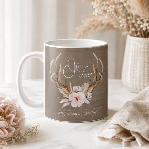 Oh Deer Woodland Baby Shower Mok – Boho Watercolor