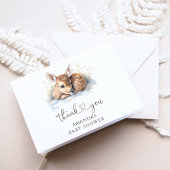 Oh Deer Woodland Winter Baby shower Bedankkaart