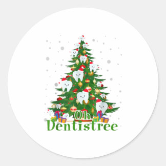 Oh Dentistree Dentist Dental Cute Tooth Ronde Sticker