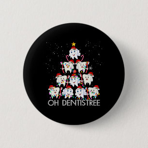Oh Dentistree Fun Kerstmis Tandarts is tandheelkun Ronde Button 5,7 Cm