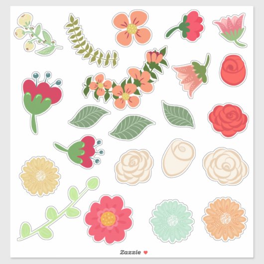 Oh, die bloemen sticker (Vel)