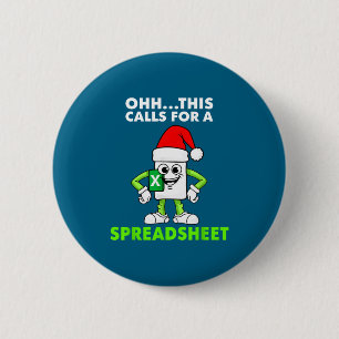 Oh Dit Roept Om Een Spreadsheet Excel Kerst Co Ronde Button 5,7 Cm