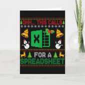 Oh Dit Roept Om Een Spreadsheet Funny Ugly Kerstma Kaart (Voorkant)
