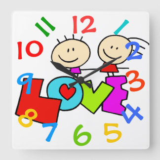 Oh dus Cute Children's Room Wall Clock Vierkante Klok