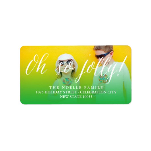 Oh dus Jolly Simple Script-kerstfoto-adres Etiket (Voorkant)