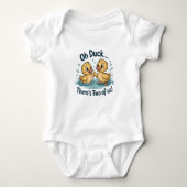 Oh Eend Twin voor Baby's, Knuffel Dier One Piece Romper (Voorkant)