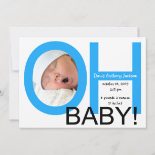 OH Faire-part de naissance bébé (bleu)