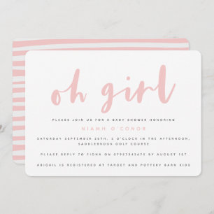 Oh fille, invitation de partie de baby shower