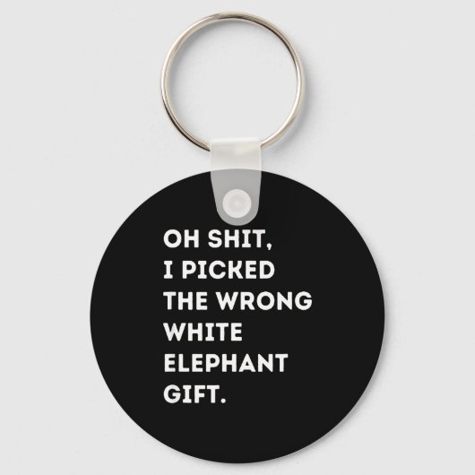 Oh Funny White Elephant For Adults Under 15 20  Sleutelhanger (Voorkant)