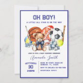 Oh Garçon ALL STAR SPORT Baby shower Invitation (Devant)